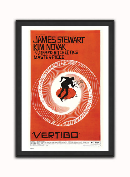 Vertigo Alfred Hitchcok Movie Film Vintage Poster Wall Art Print 50x70cm Black Frame