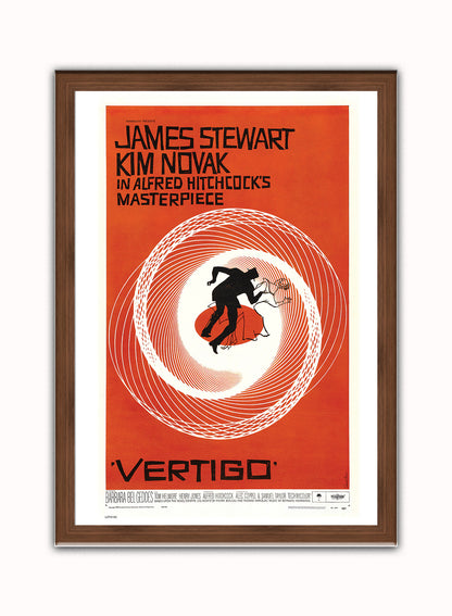 Vertigo Alfred Hitchcok Movie Film Vintage Poster Wall Art Print 50x70cm Dark Wood Frame