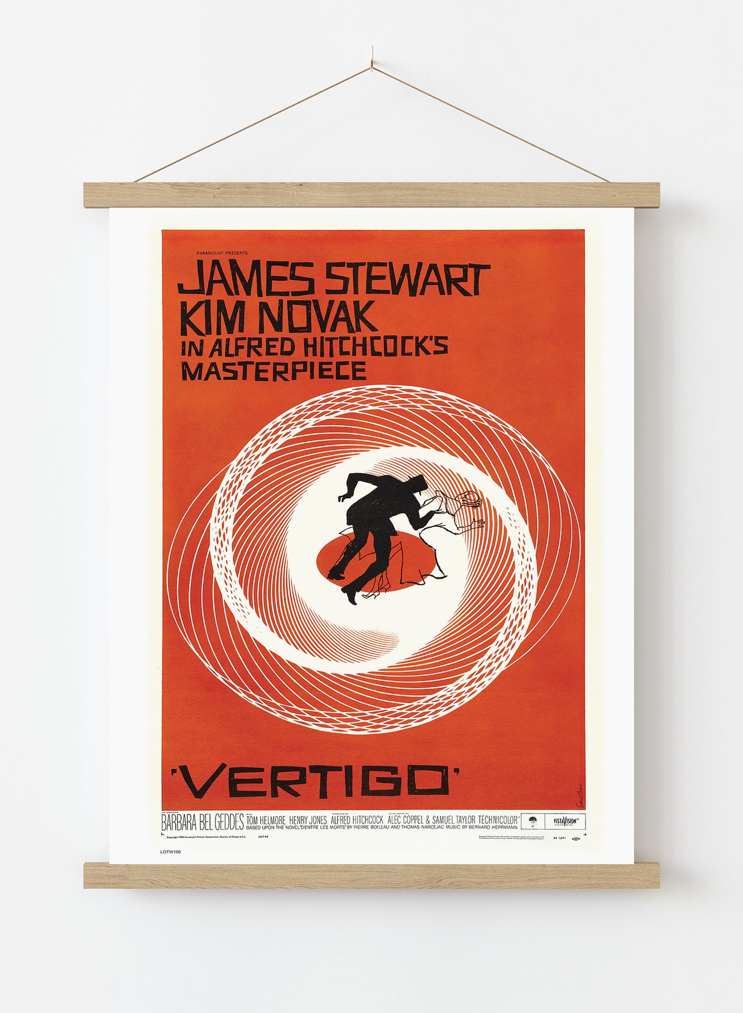 Vertigo Alfred Hitchcok Movie Film Vintage Poster Wall Art Print 50x70cm Poster Hanger