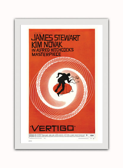 Vertigo Alfred Hitchcok Movie Film Vintage Poster Wall Art Print 50x70cm White Frame