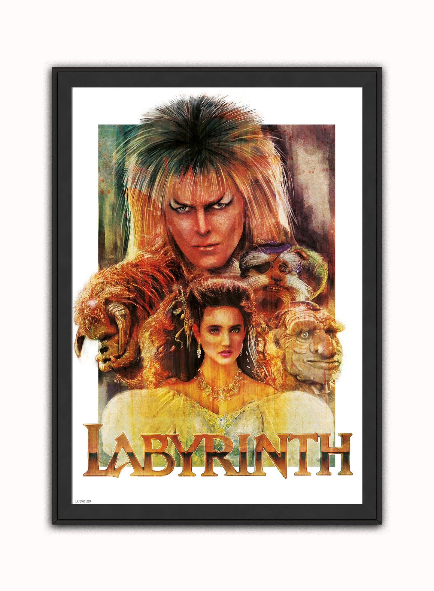 Labyrinth Movie Vintage Art Wall Art Print 50x70cm Black Frame