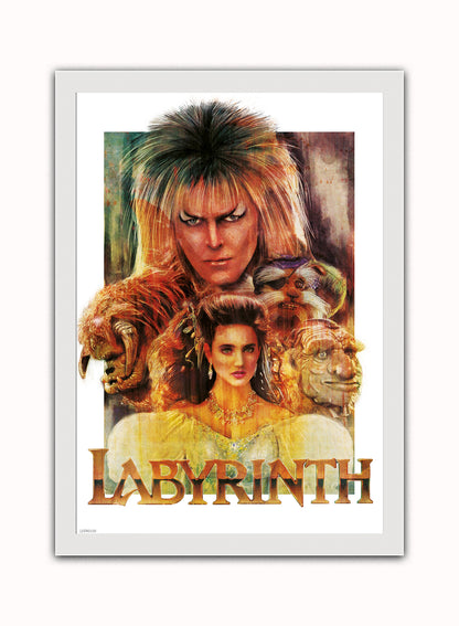 Labyrinth Movie Vintage Art Wall Art Print 50x70cm White Frame
