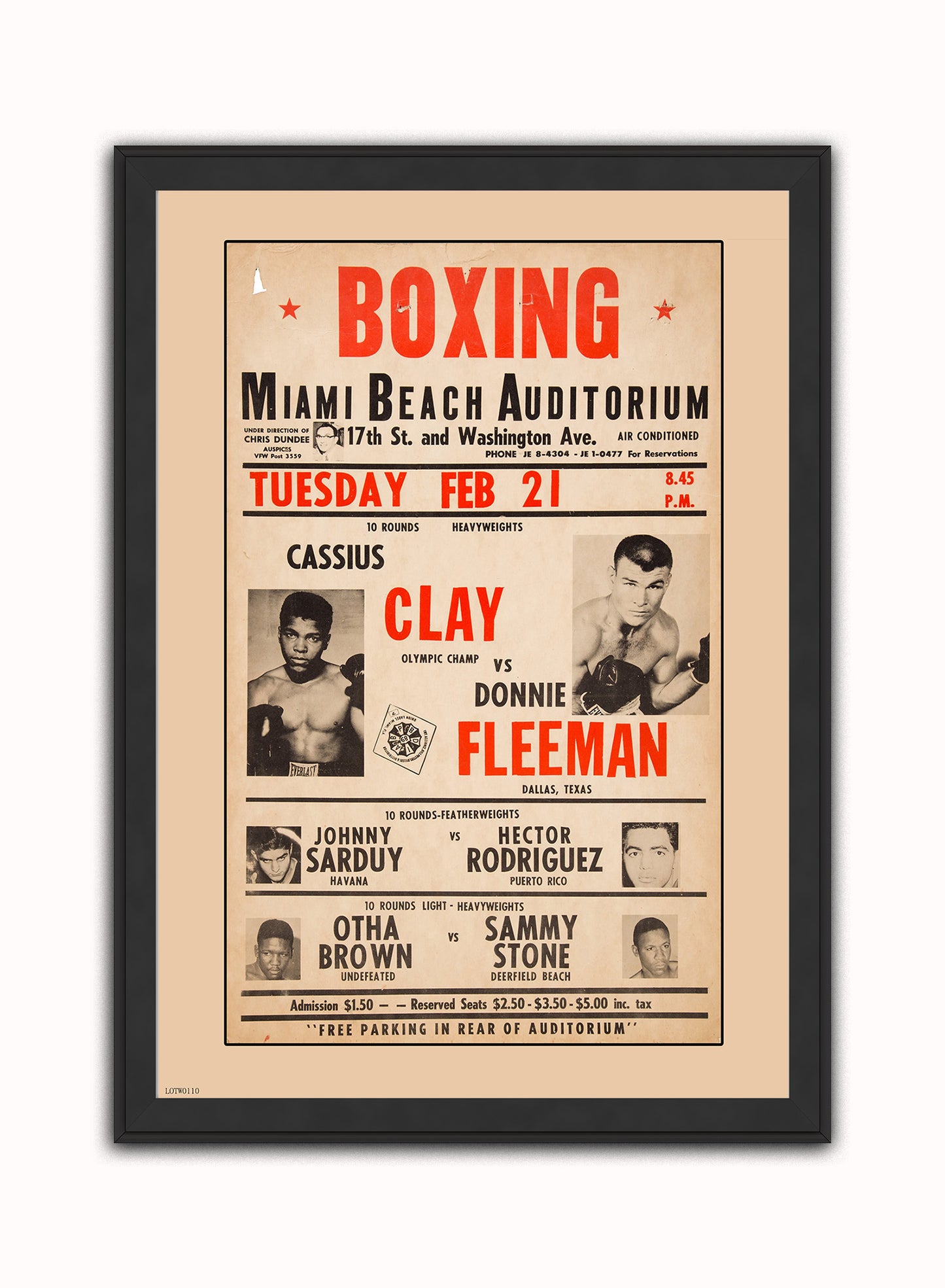 Muhammad Ali Vintage Art Wall Art Print 50x70cm Black Frame