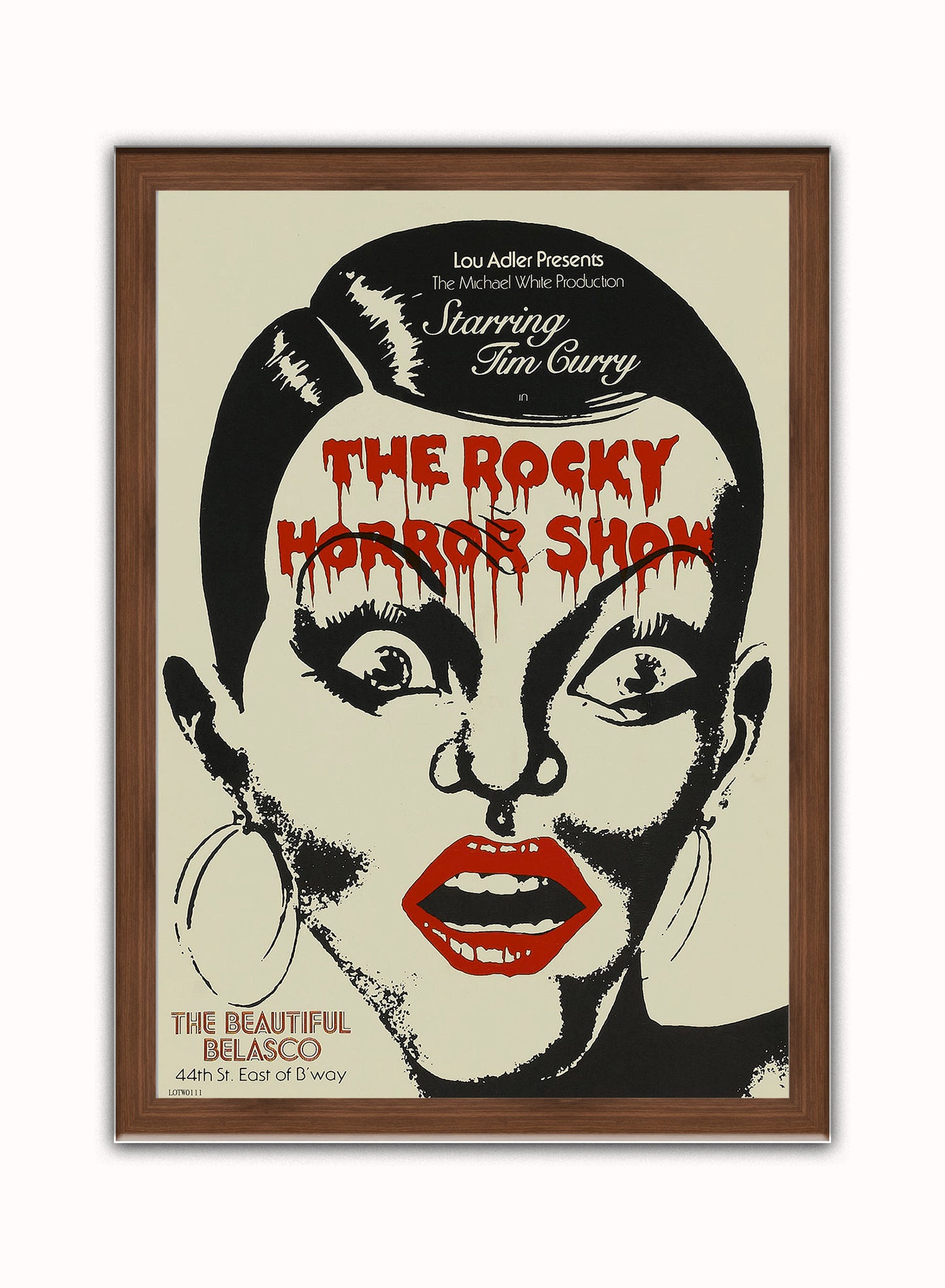The Rocky Horror Show Movie Vintage Art Wall Art Print 50x70cm Dark Wood Frame