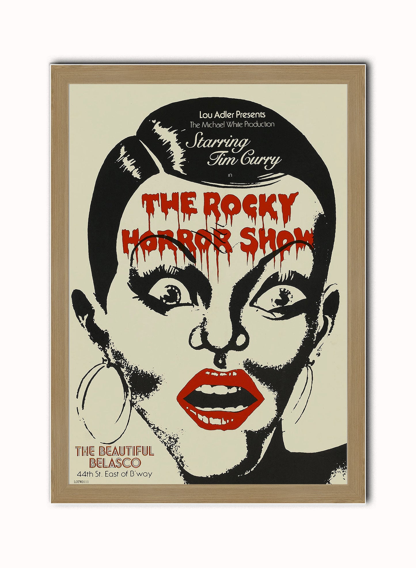 The Rocky Horror Show Movie Vintage Art Wall Art Print 50x70cm Light Wood Frame