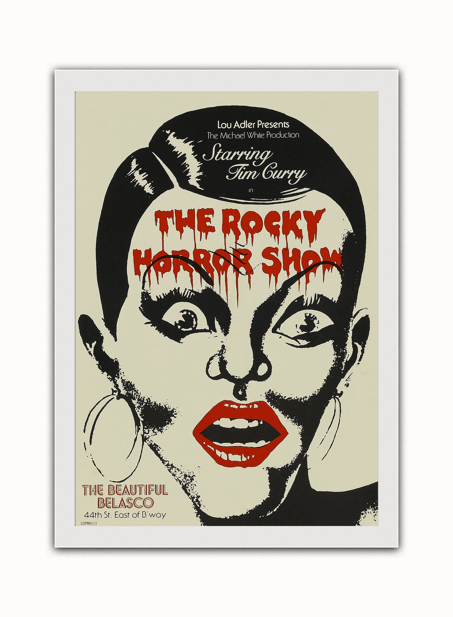 The Rocky Horror Show Movie Vintage Art Wall Art Print 50x70cm White Frame