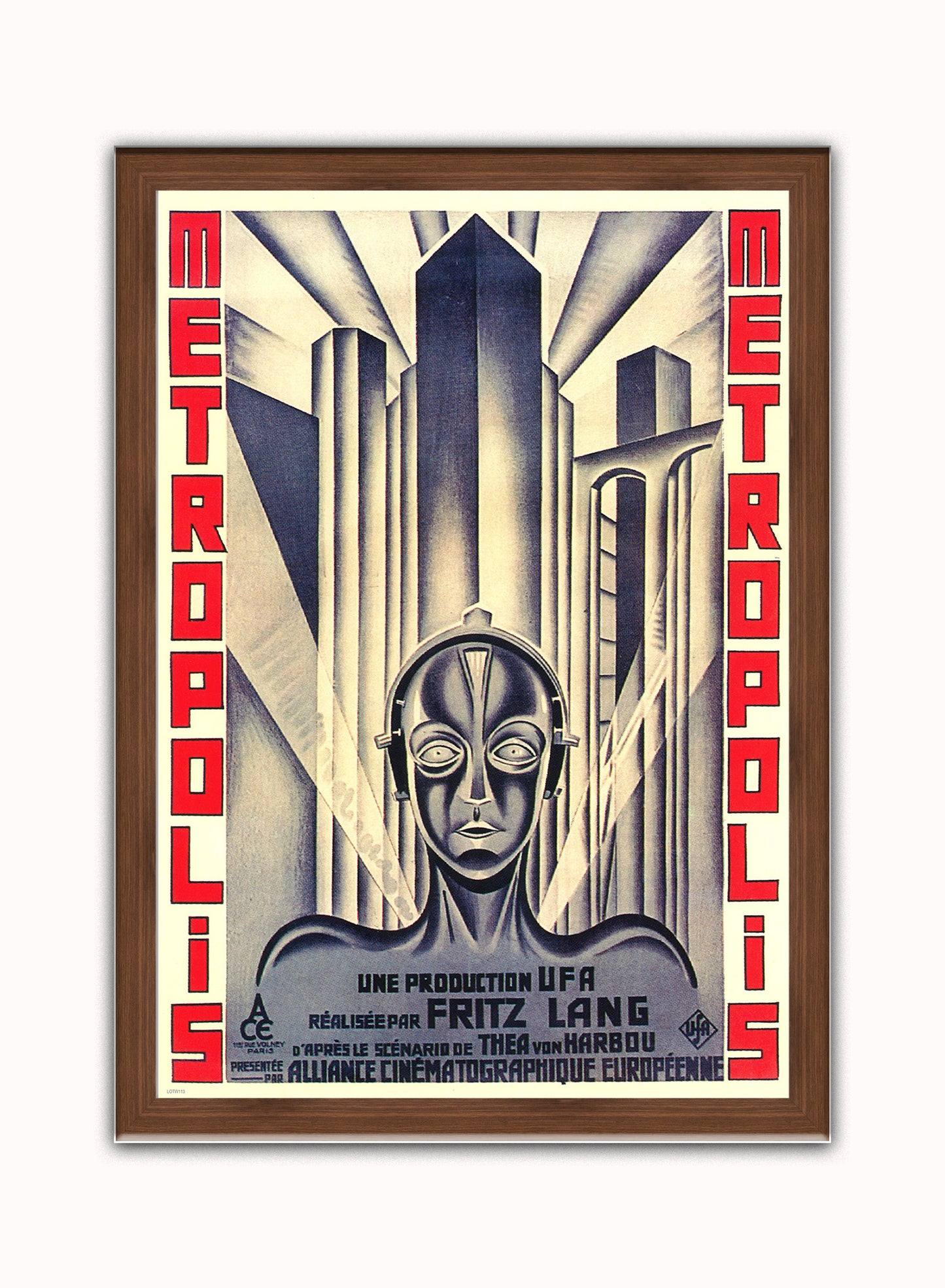 Metropolis Movie Vintage Art Wall Art Print 50x70cm Dark Wood Frame