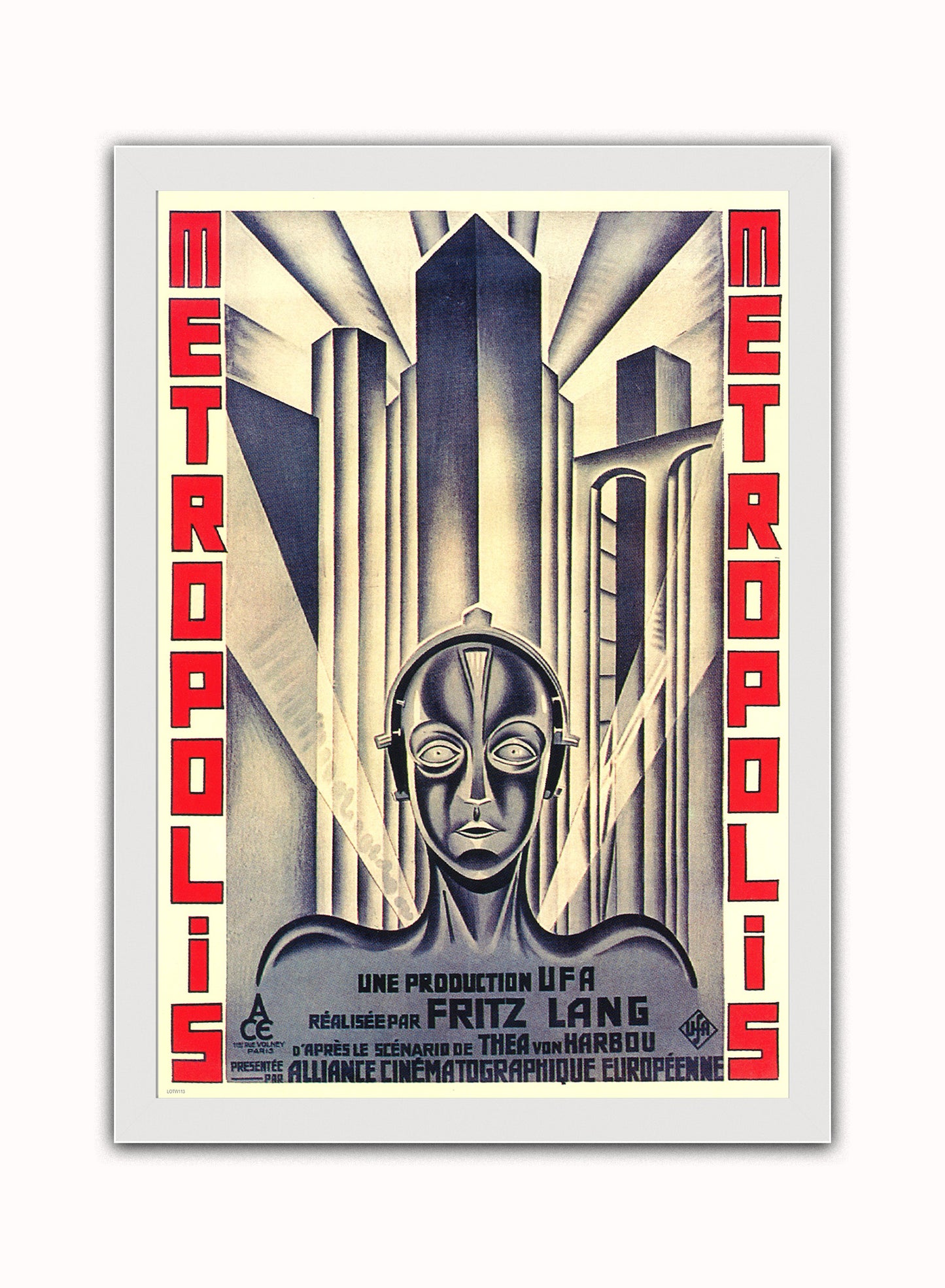 Metropolis Movie Vintage Art Wall Art Print 50x70cm White Frame