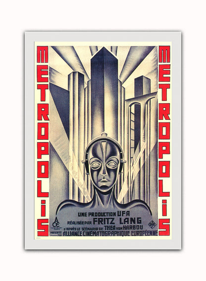 Metropolis Movie Vintage Art Wall Art Print 50x70cm White Frame