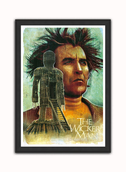 The Wicker Man Movie Vintage Art Wall Art Print 50x70cm Black Frame