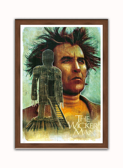 The Wicker Man Movie Vintage Art Wall Art Print 50x70cm Dark Wood Frame