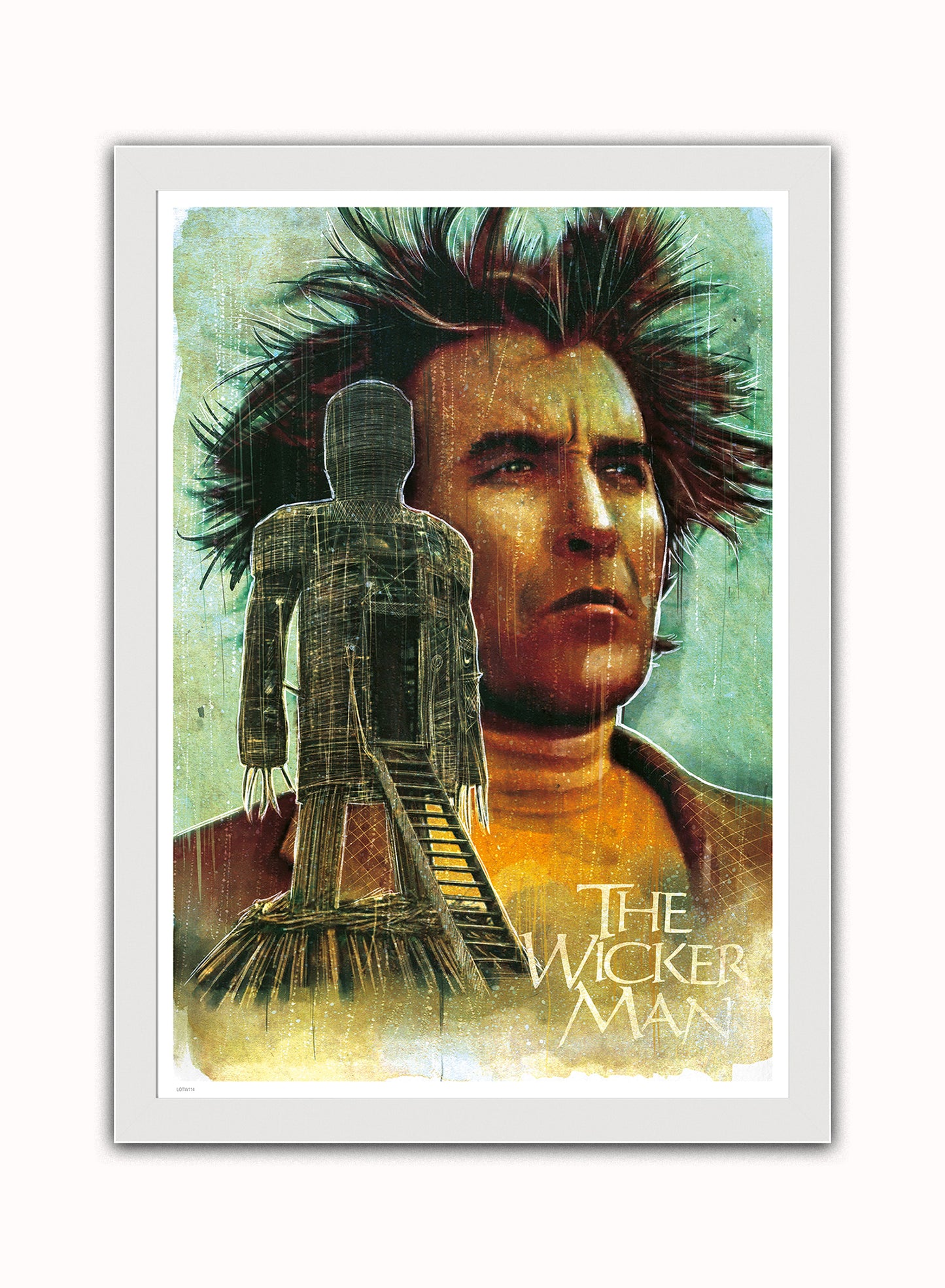 The Wicker Man Movie Vintage Art Wall Art Print 50x70cm White Frame