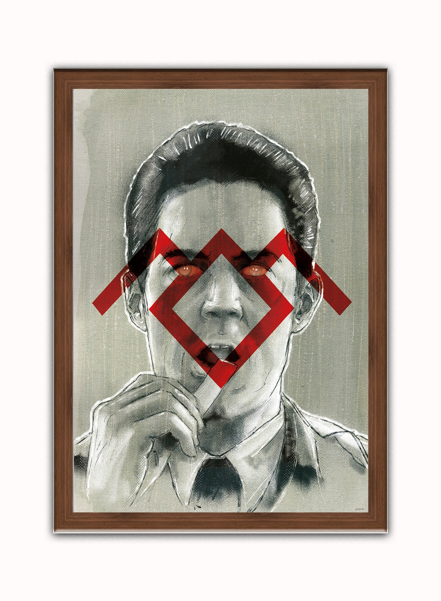 Twin Peaks Vintage Art Wall Art Print 50x70cm Dark Wood Frame