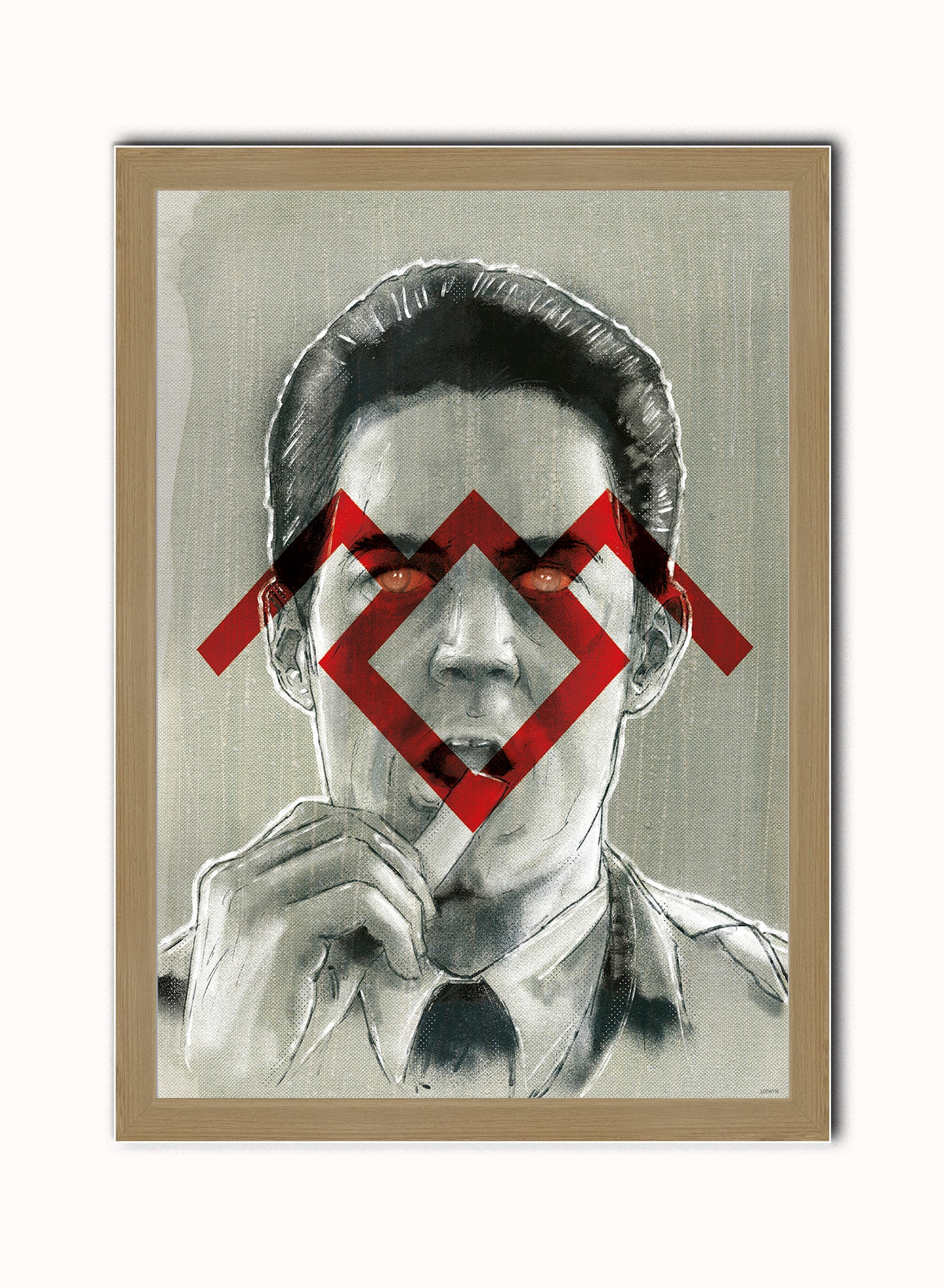 Twin Peaks Vintage Art Wall Art Print 50x70cm Light Wood Frame