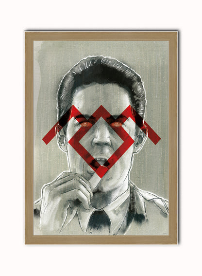 Twin Peaks Vintage Art Wall Art Print 50x70cm Light Wood Frame