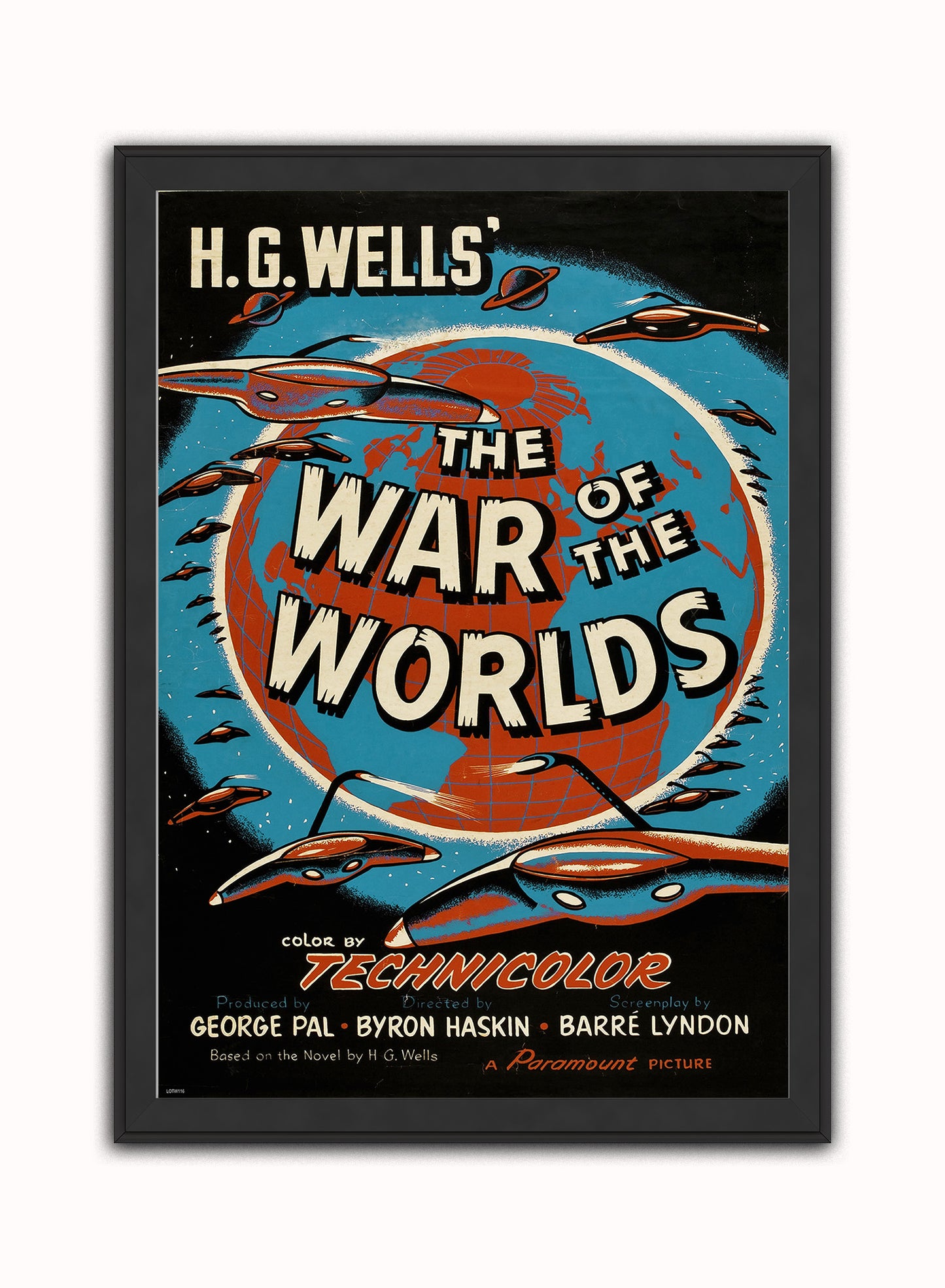 The War of The Worlds Movie Vintage Art Wall Art Print 50x70cm Black Frame