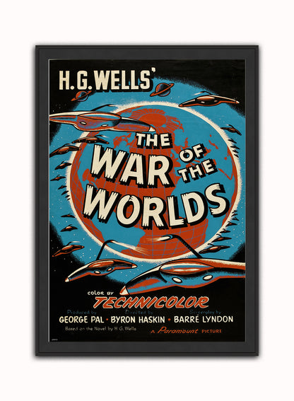 The War of The Worlds Movie Vintage Art Wall Art Print 50x70cm Black Frame