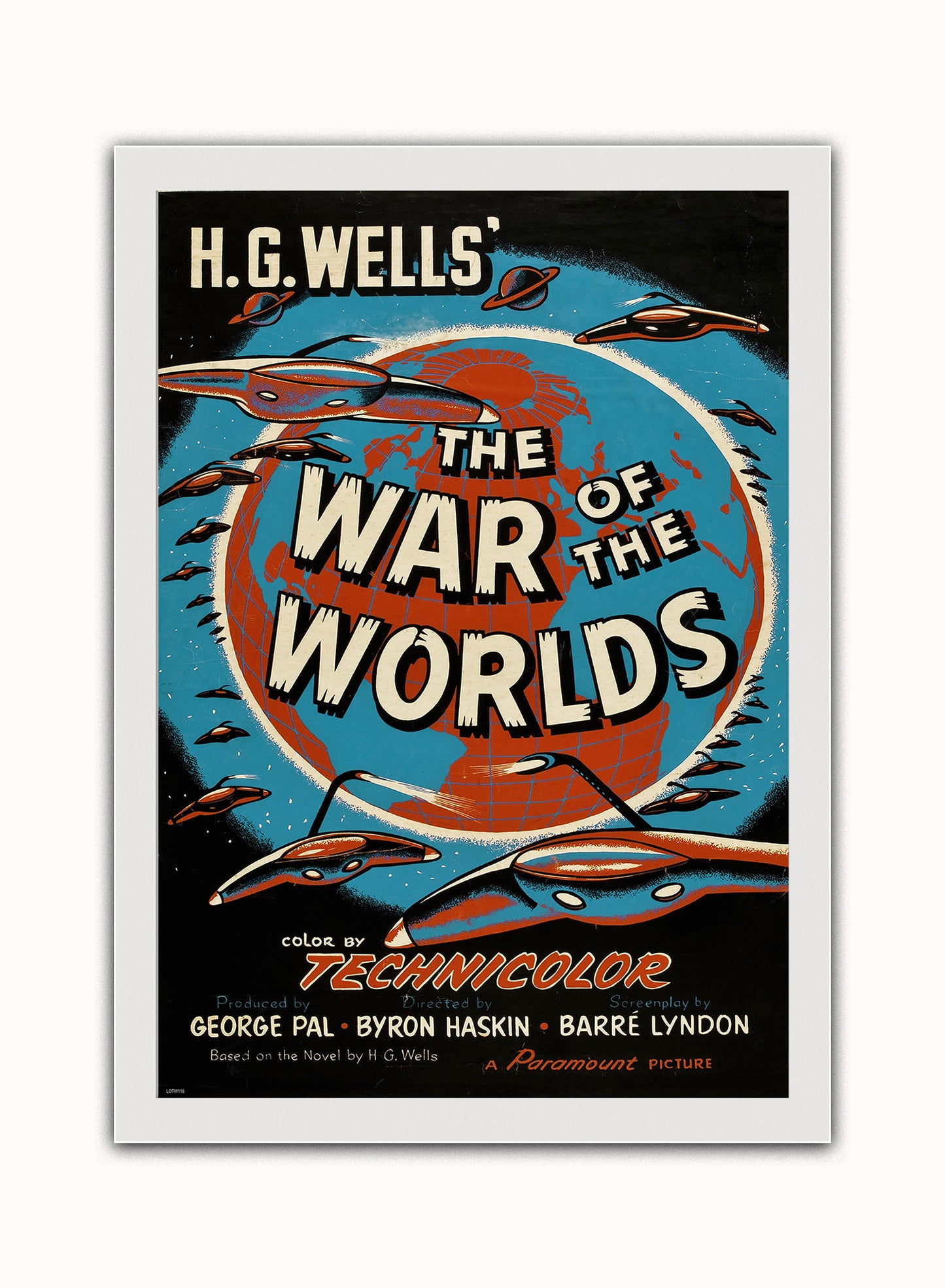 The War of The Worlds Movie Vintage Art Wall Art Print 50x70cm White Frame