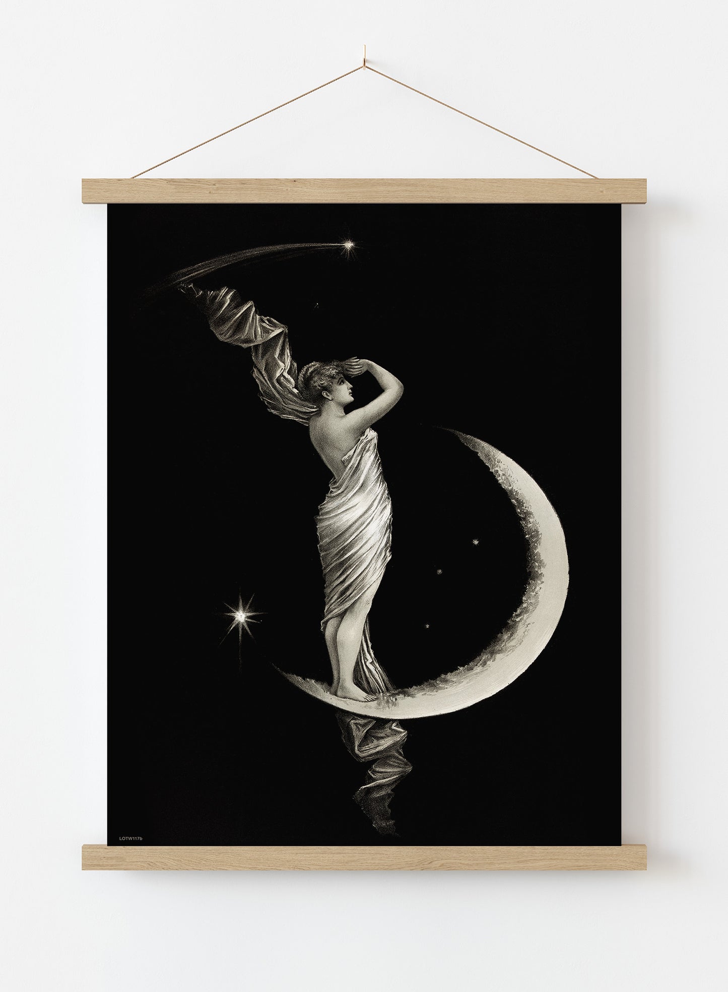 The Moon Goddess Vintage Victorian Vintage Art Wall Art Print 50x70cm Poster Hanger