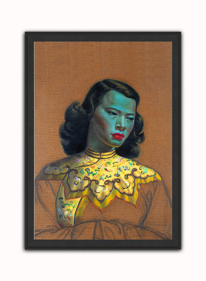 Vladimir Tretchikoff Chiniese Girl Vintage Art Wall Art Print 50x70cm Black Frame