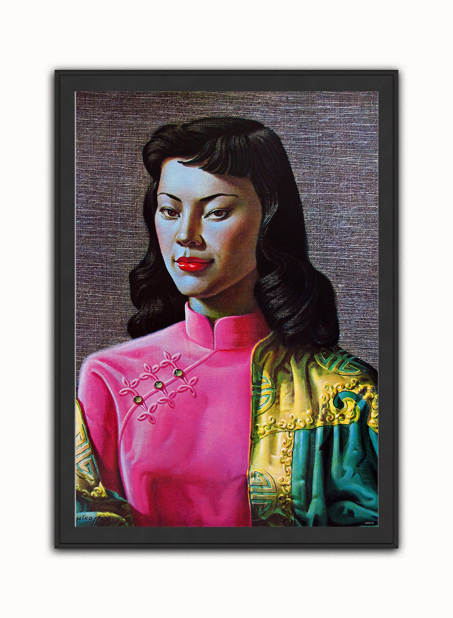 Vladimir Tretchikoff Miss Wong Vintage Art Wall Art Print Black Frame
