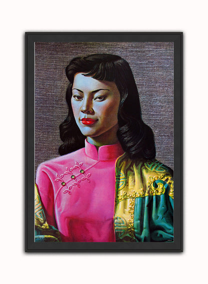 Vladimir Tretchikoff Miss Wong Vintage Art Wall Art Print Black Frame