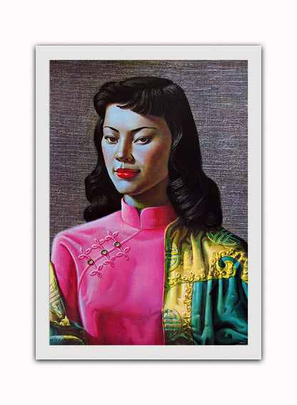 Vladimir Tretchikoff Miss Wong Vintage Art Wall Art Print White Frame