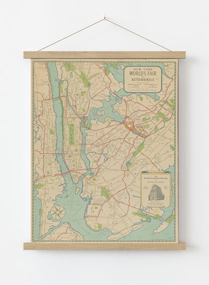 New York Subway Map Vintage Art Wall Art Print 50x70cm Poster Hanger