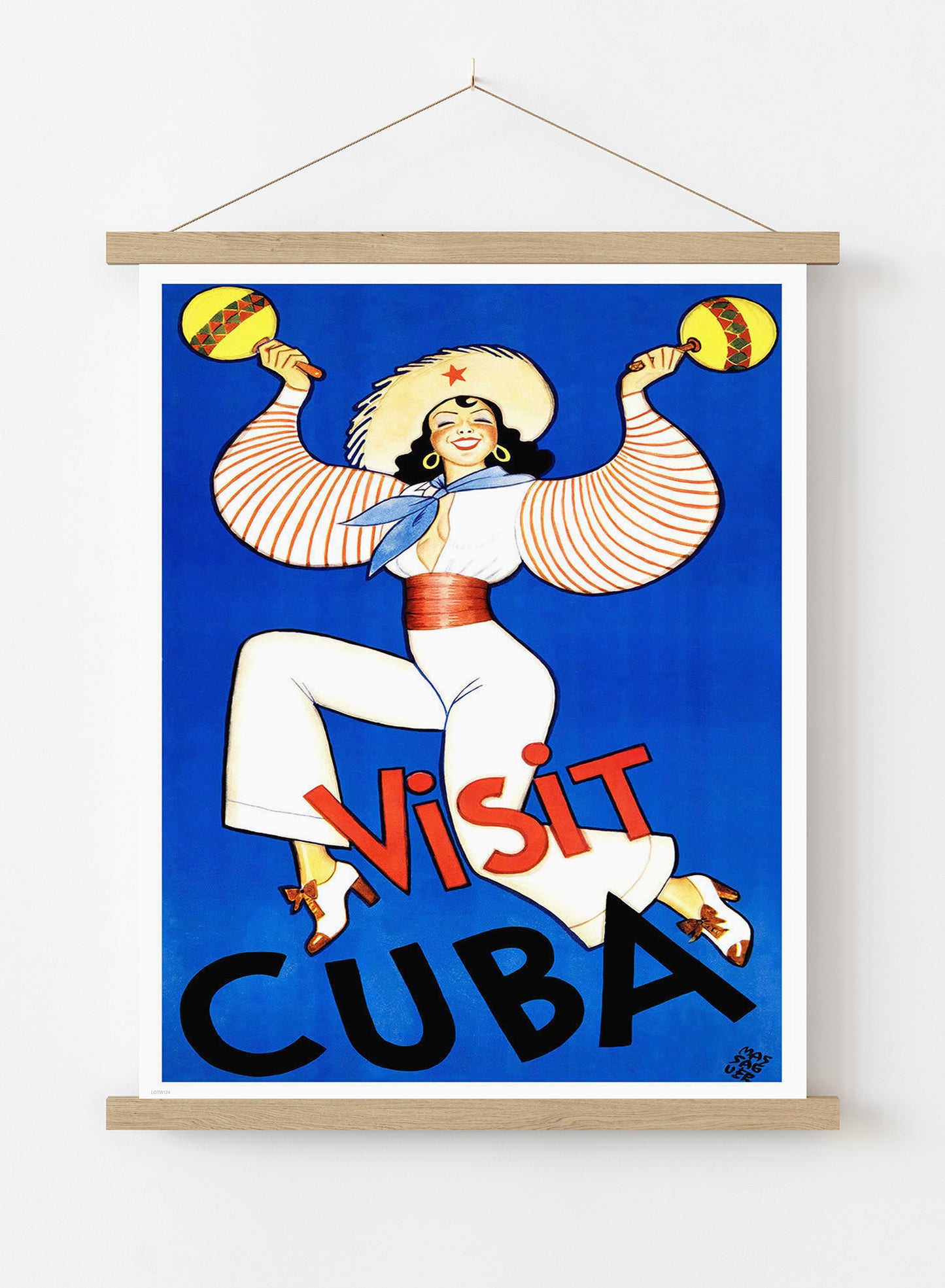 Visit Cuba Vintage Art Wall Art Print 50x70cm Poster Hanger