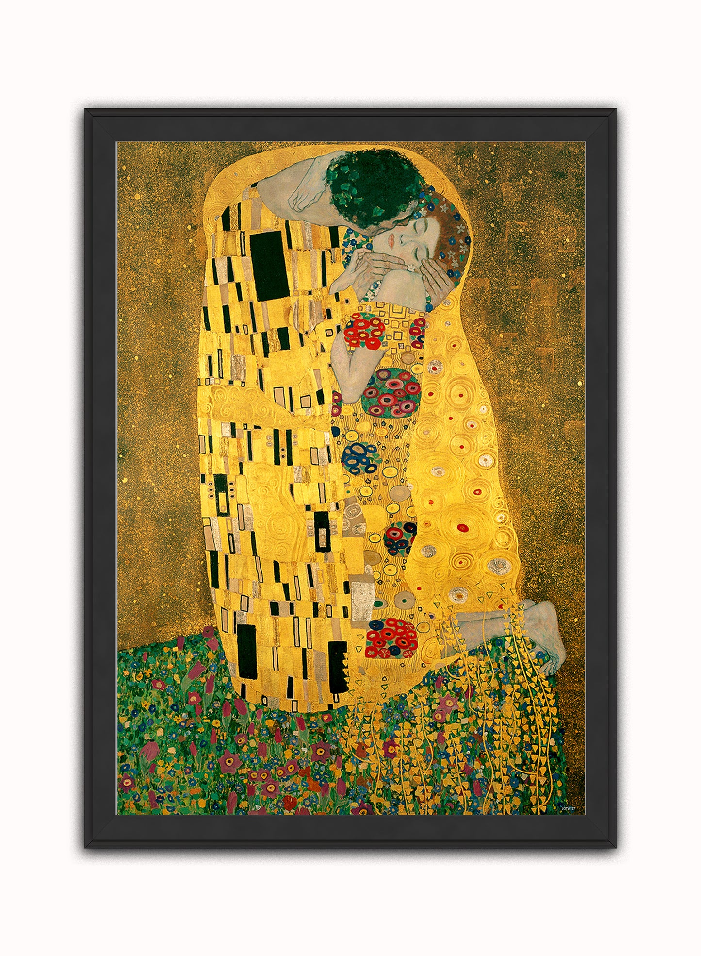 The Kiss Vintage Art Wall Art Print 50x70cm Black Frame
