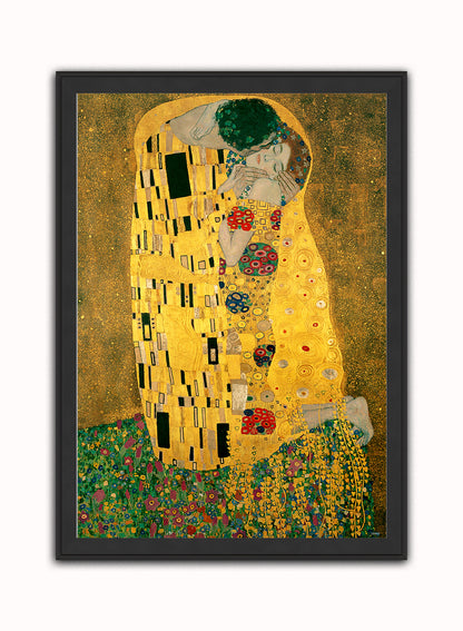 The Kiss Vintage Art Wall Art Print 50x70cm Black Frame