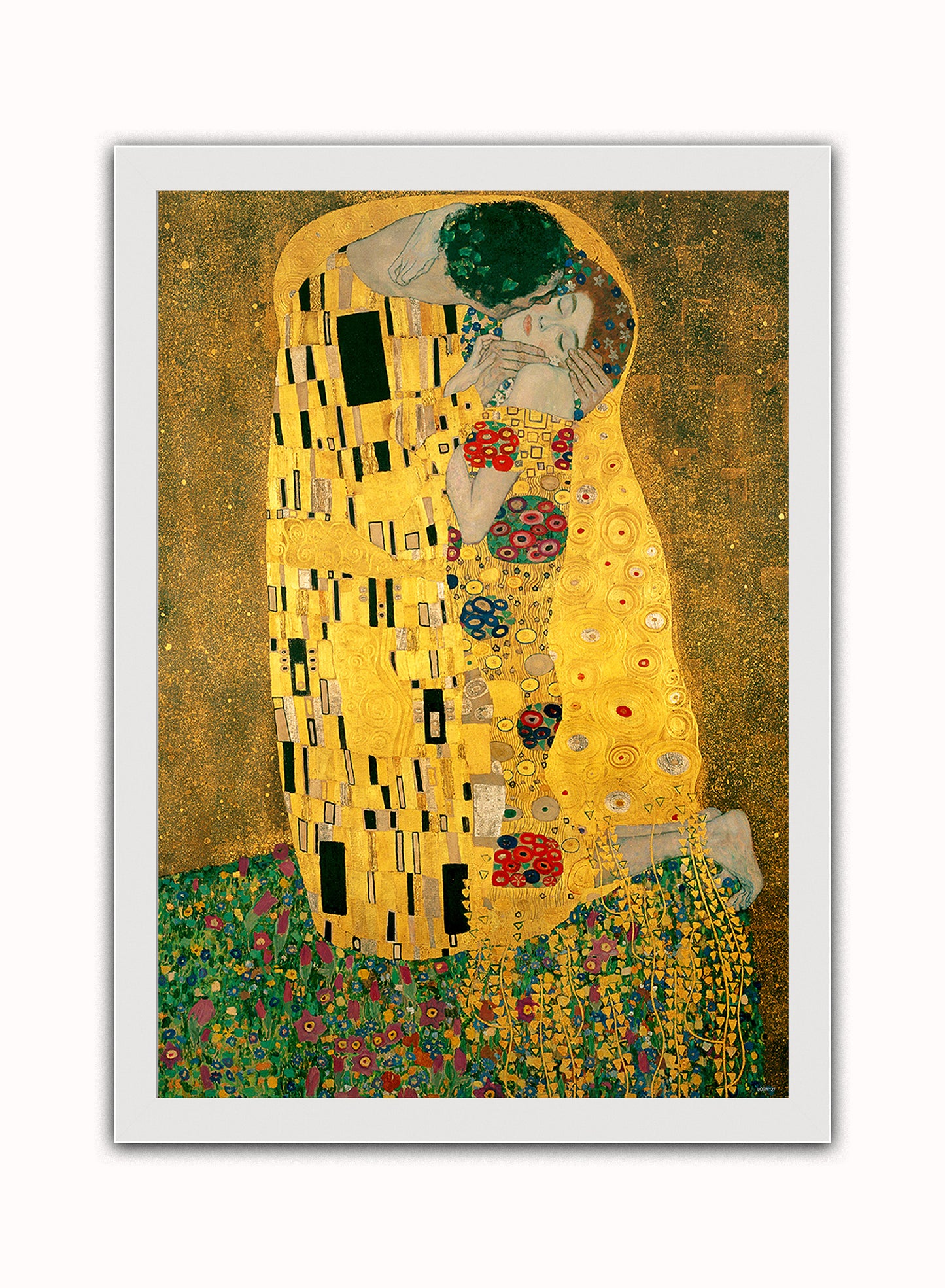 The Kiss Vintage Art Wall Art Print 50x70cm White Frame