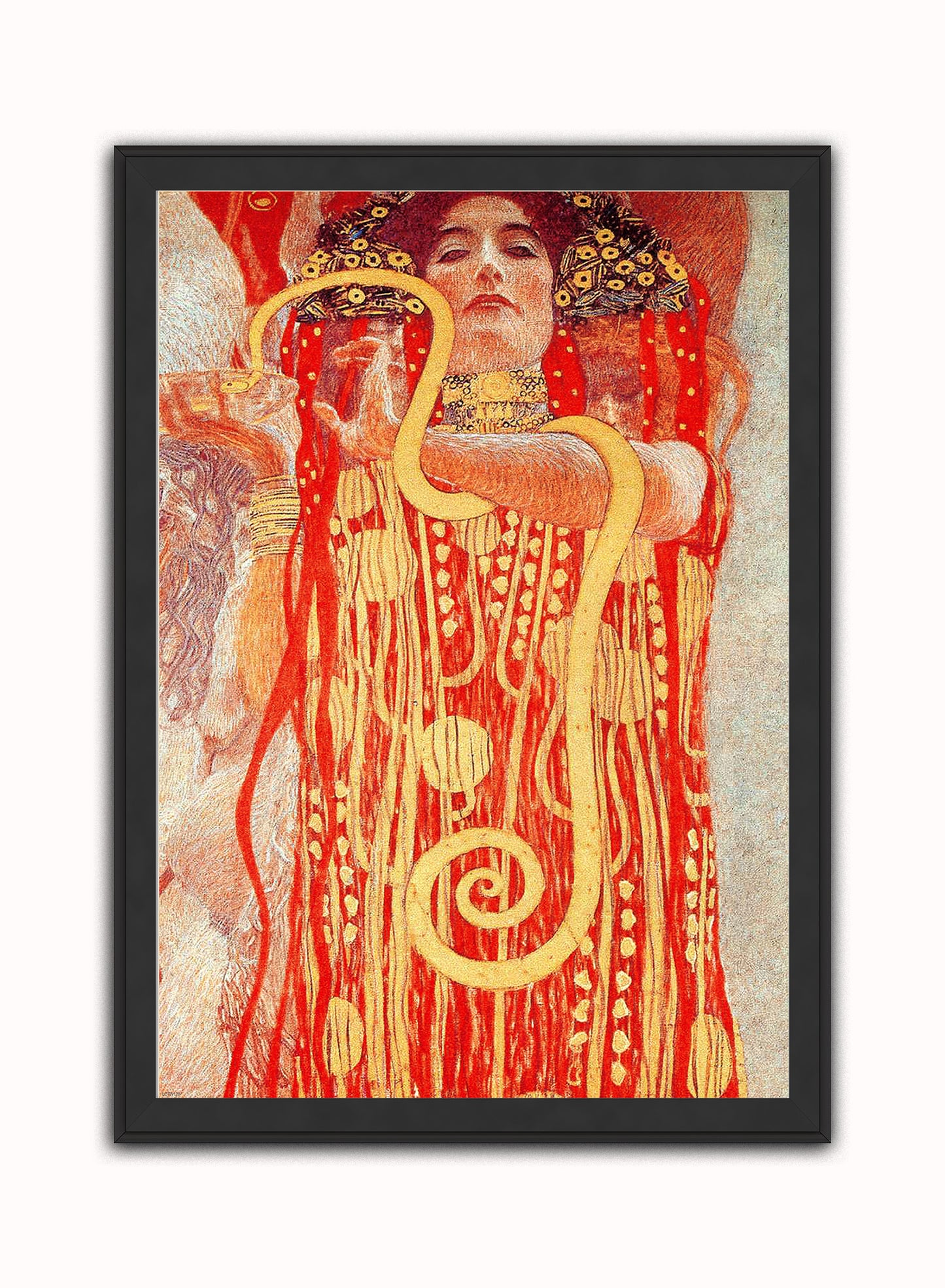 Gustav Klimt Hygieia Vintage Art Wall Art Print 50x70cm Black Frame