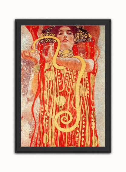 Gustav Klimt Hygieia Vintage Art Wall Art Print 50x70cm Black Frame