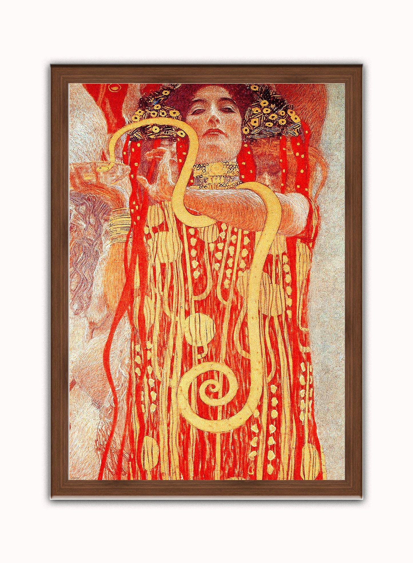 Gustav Klimt Hygieia Vintage Art Wall Art Print 50x70cm Dark Wood Frame