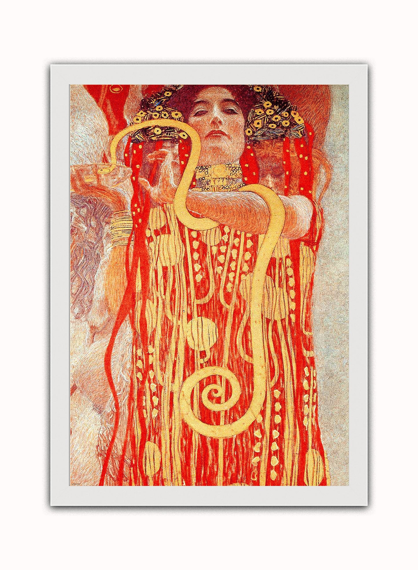 Gustav Klimt Hygieia Vintage Art Wall Art Print 50x70cm White Frame