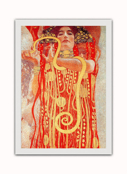 Gustav Klimt Hygieia Vintage Art Wall Art Print 50x70cm White Frame