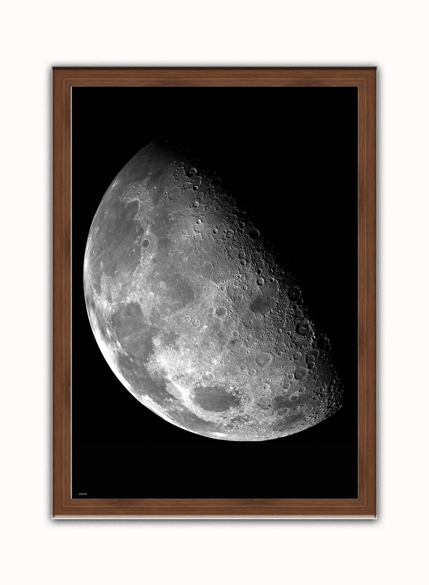 Moon Vintage Art Wall Art Print 50x70cm Dark Wood Frame