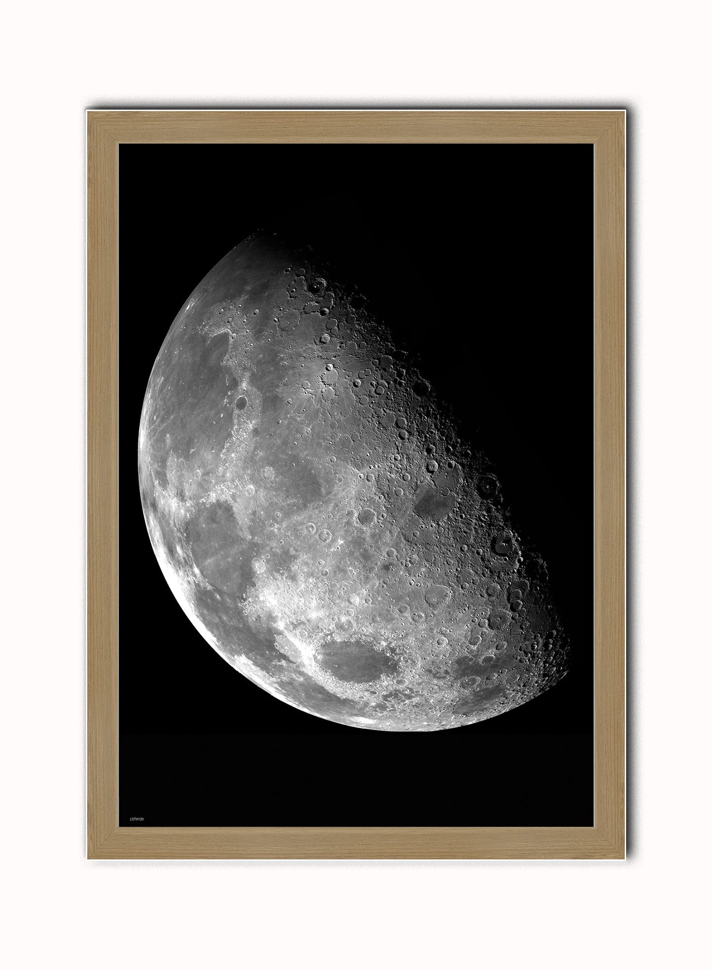 Moon Vintage Art Wall Art Print 50x70cm Light Wood Frame