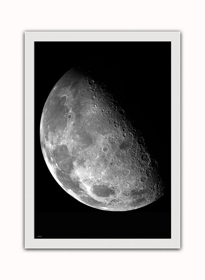 Moon Vintage Art Wall Art Print 50x70cm White Frame