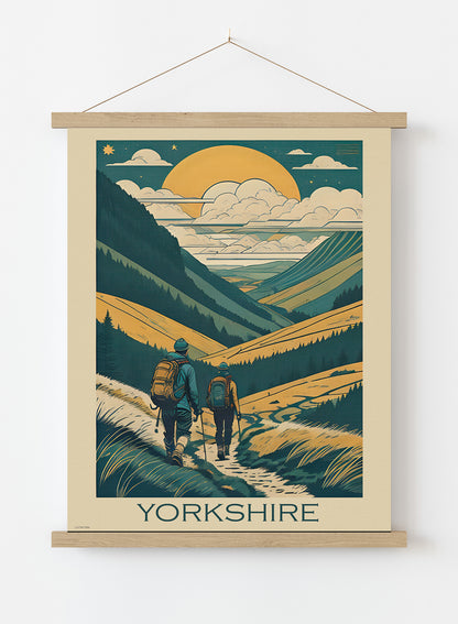 Yorkshire Travel Tourist Poster Vintage Poster Wall Art Print 50x70cm Poster Hanger