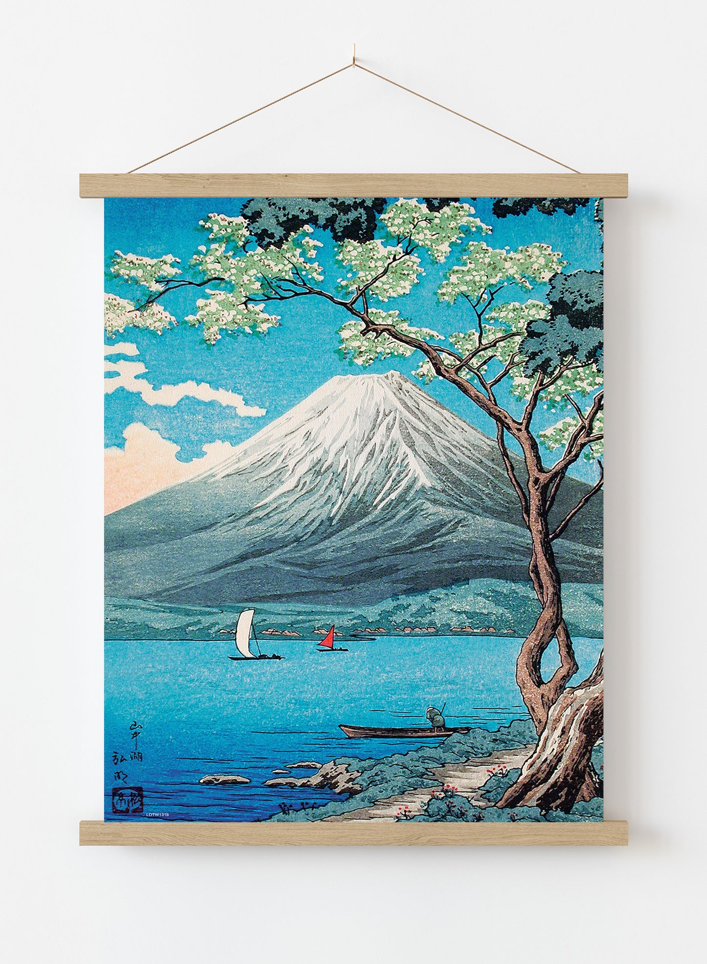 Mount Fuji from Lake Yamanaka by Hiroaki Takahashi Japenese Poster Art Print Print – Hiroaki Takahashi Japenese Poster Art Print Vintage Poster Wall Art 50x70cm Poster Hanger