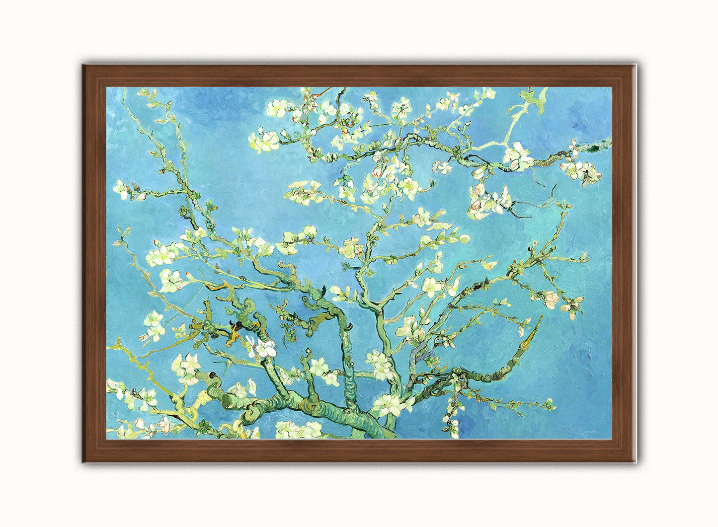 Vincent van Gogh, Almond Blossom Art Print Poster Vintage Poster Wall Art Print 50x70cm Dark Wood Frame