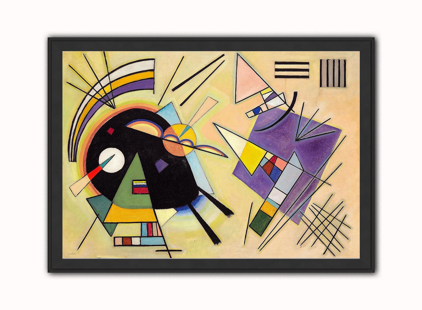 Vassily Kandinsky Black and Violet 1923 Art Print Poster Vintage Poster Wall Art Print 50x70cm Black Frame