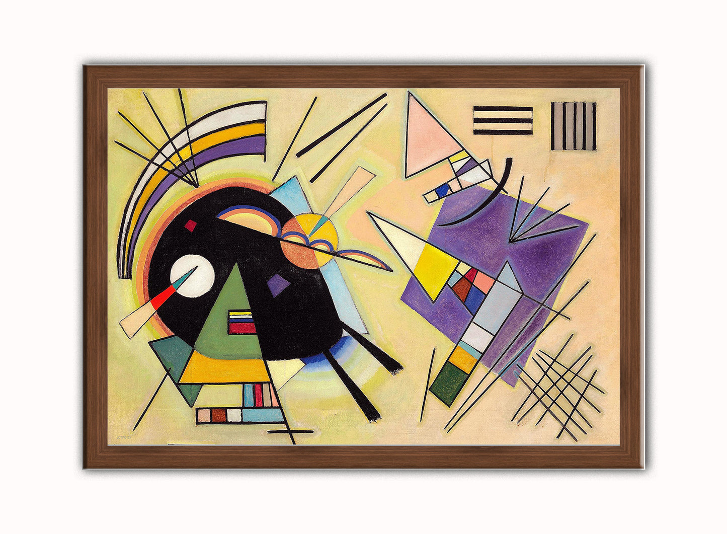Vassily Kandinsky Black and Violet 1923 Art Print Poster Vintage Poster Wall Art Print 50x70cm Dark Wood Frame