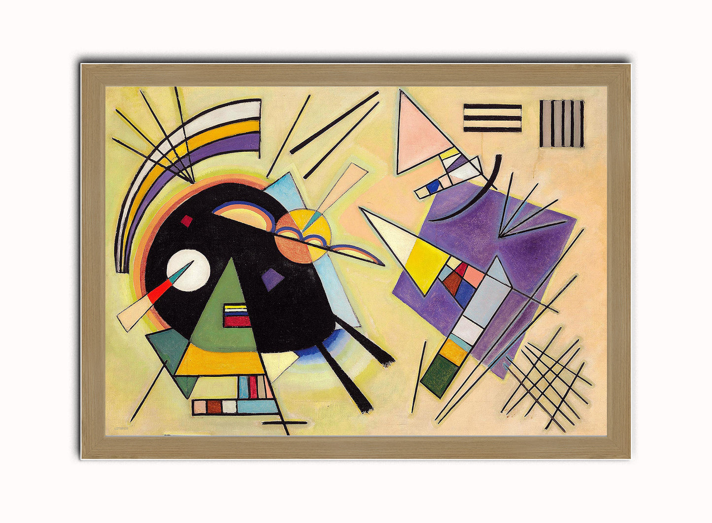 Vassily Kandinsky Black and Violet 1923 Art Print Poster Vintage Poster Wall Art Print 50x70cm Light Wood Frame