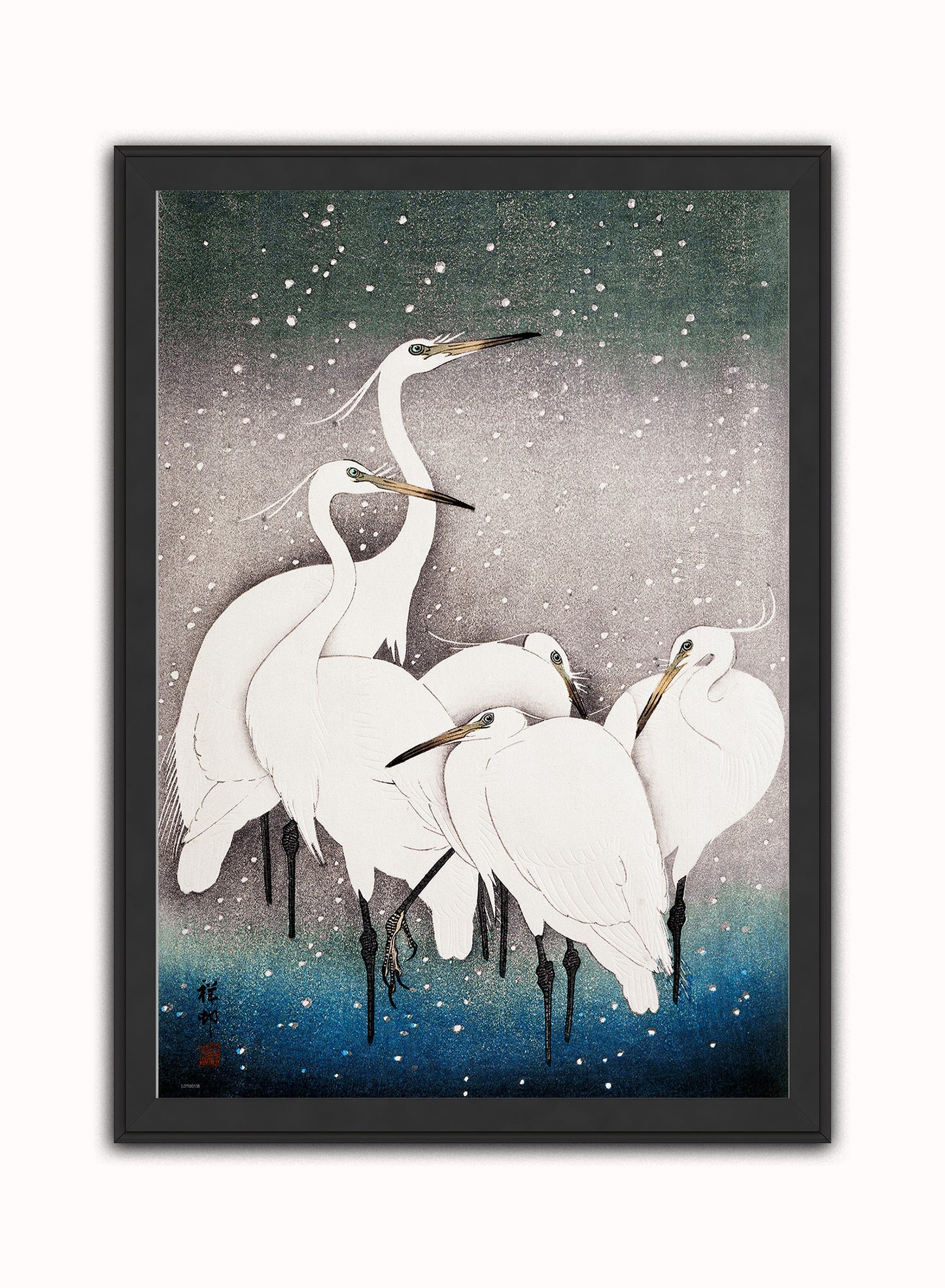 Japanese Art Print Print – Ohara Koson Japanese Wall Art 50x70cm Black Frame