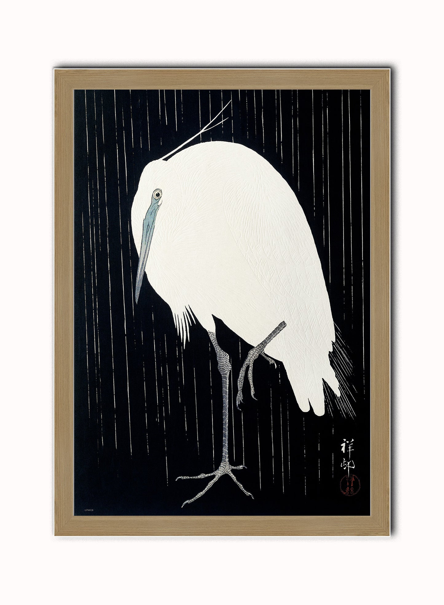 Japanese Art Print Print – Ohara Koson Japanese Wall Art 50x70cm Light Wood Frame