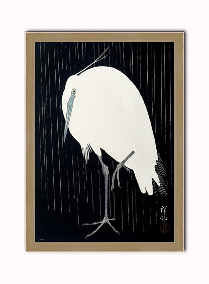 Japanese Art Print Print – Ohara Koson Japanese Wall Art 50x70cm Light Wood Frame