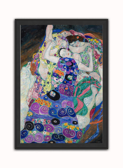 The Maiden,Virgin by Gustav Klimt Print – Gustav Klimt Vintage Art Wall Art 50x70cm Black Frame